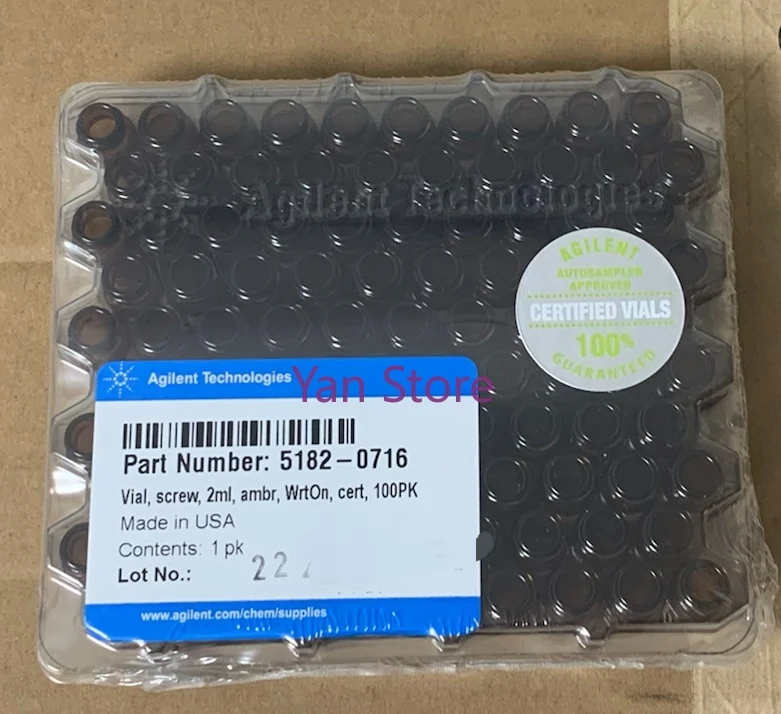 

New original Agilent 1.5ml/ 2ml brown sample bottle with writing 5182-0716