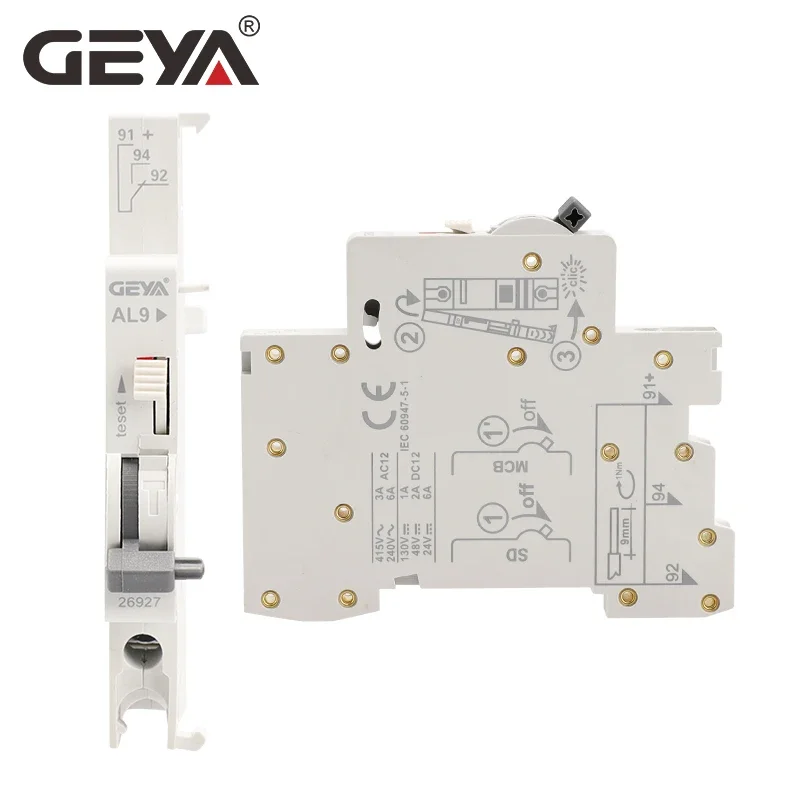 GEYA GYM9 1A-63A Circuit Breaker Auxiliary Alarm Contact Shunt Release Device  Over Voltage Under VoltageTripping Device