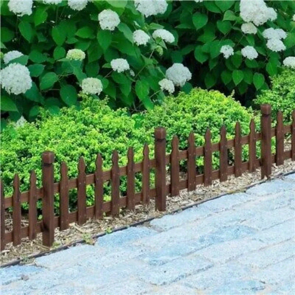 

Wooden garden border barbed fence edge pool fence post panel outdoor