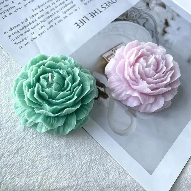 3D Large Peony Silicone Candle Mold DIY Handmade Creative Flower Aromatherapy Plaster Resin Soap Making Supplies Kit Home Gifts