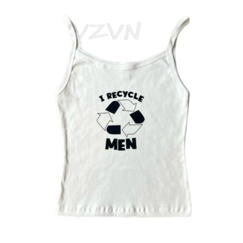 

2000s Tops Punk Print Sleeveless Sexy Vest Streetwear Aesthetic Clothing Female Vintage Crop Top Women Y2k Style Tank Tops Emo