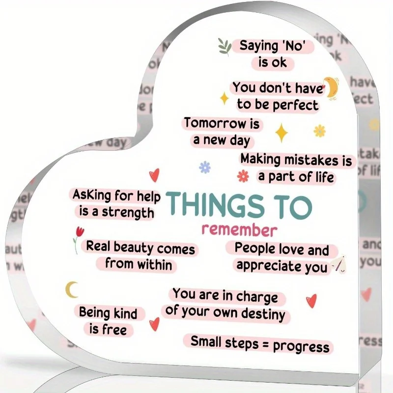 Calming Heart Acrylic Sign Mental Health Therapy Counselor Office Decor Inspirational Quote Therapist Social Worker Gift