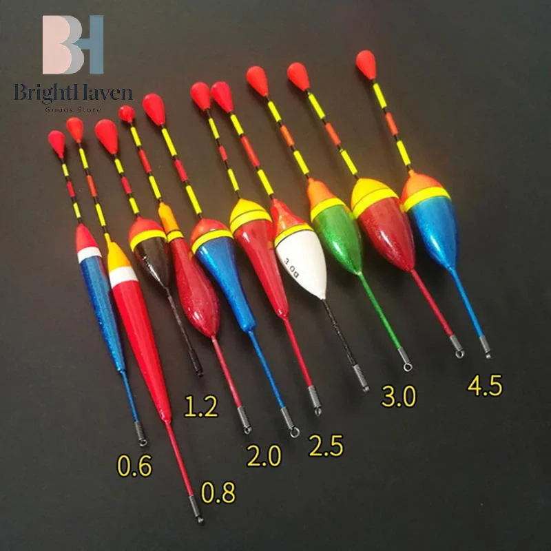 Lot de 10 flotteurs de pêche ultra-sensibles 4.5/3/2.5/2.0/1.2/0.8/0.6g pour bâtonnets lumineux, flotteurs de pêche B.H.