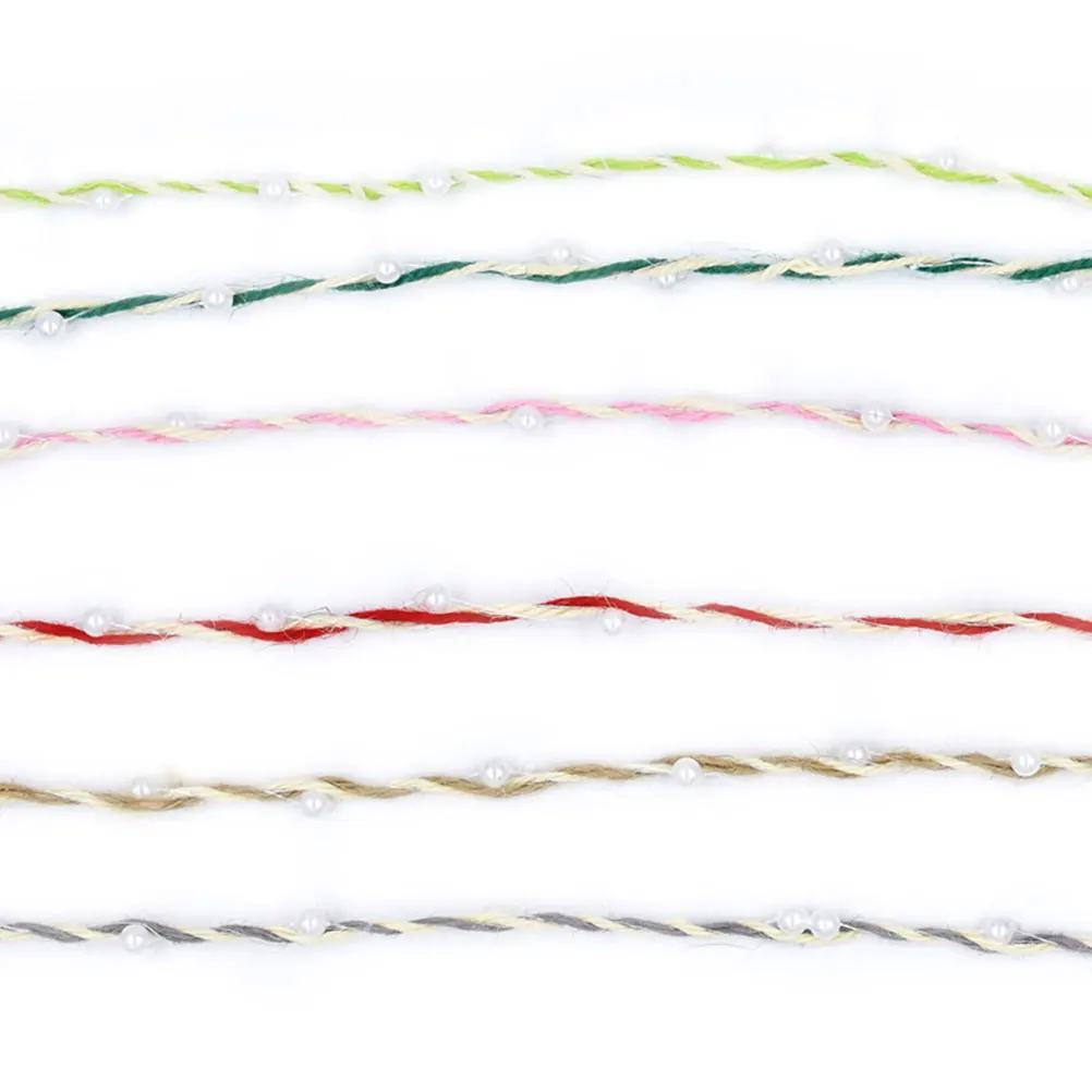 

String of Pearls Hemp Rope Woven Ribbons for Crafts Wrapping Garland