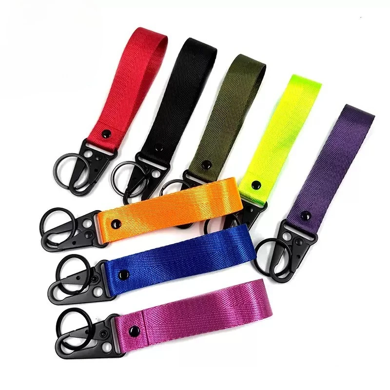 

Custom Logo Webbing Keychain Motorcycle Car Ribbon Keyring Pendant Personalize Eagle Beak fabric motor Key Chain Ring