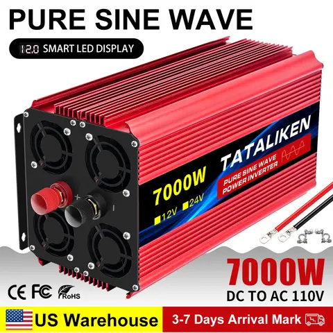 Pure Sine Wave Inverter 3500W/4000W/4500W/5000W inverter  12v converter 60HZ Portable camping car available US socket