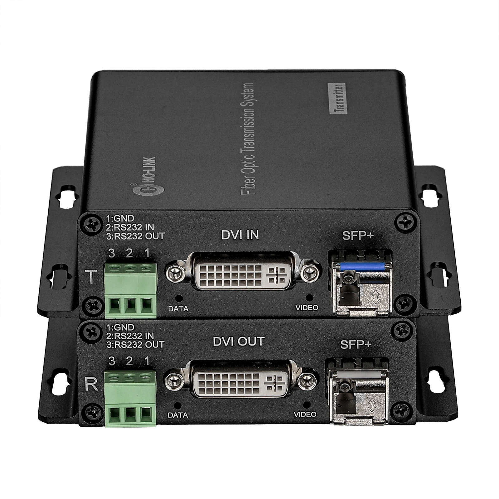 

1 Channel 4K30Hz DVI1.0 Video Fiber Optic Converter, 1 Channel Bidirectional RS232/RS485 Data