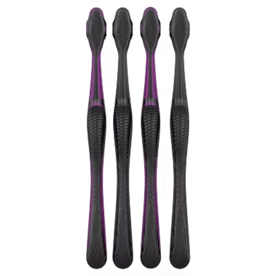 Отбеливающая зубная щетка с мягкой щетиной из активированного угля, удаляет пятна поверхности и отбеливает зубы в 1-й неделю, мягкая щетина