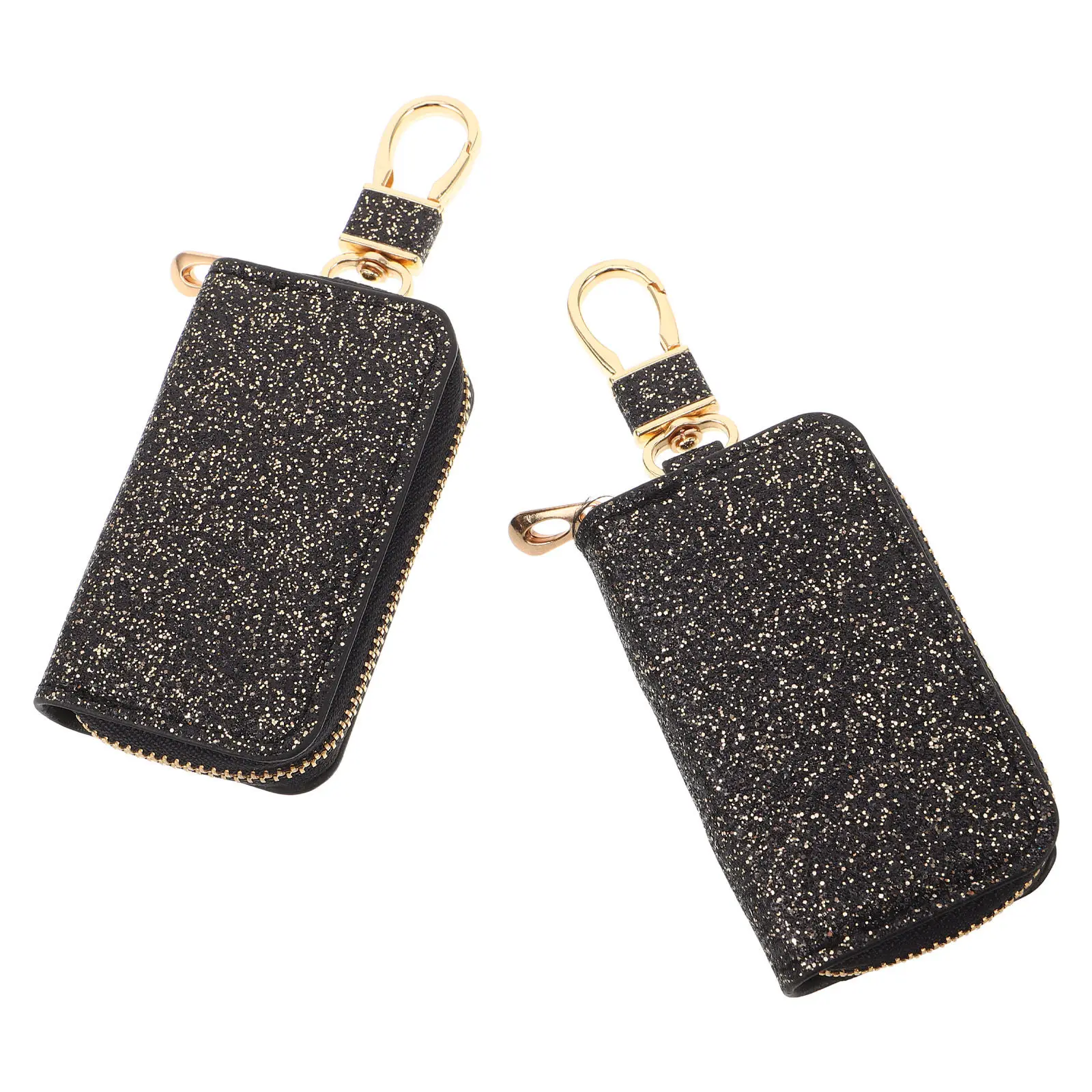 

2Pcs Car Key Bag Pouch PU Universal Fob Holder Zipper Closure Waterproof Protective Case for Women Travel Daily