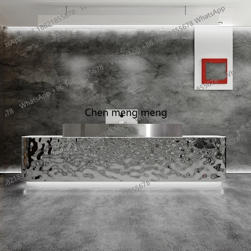 

Organizers European Reception Desks Modern Company Restaurant Reception Desks Drawer Stainless Steel Bureau Trendy Furniture