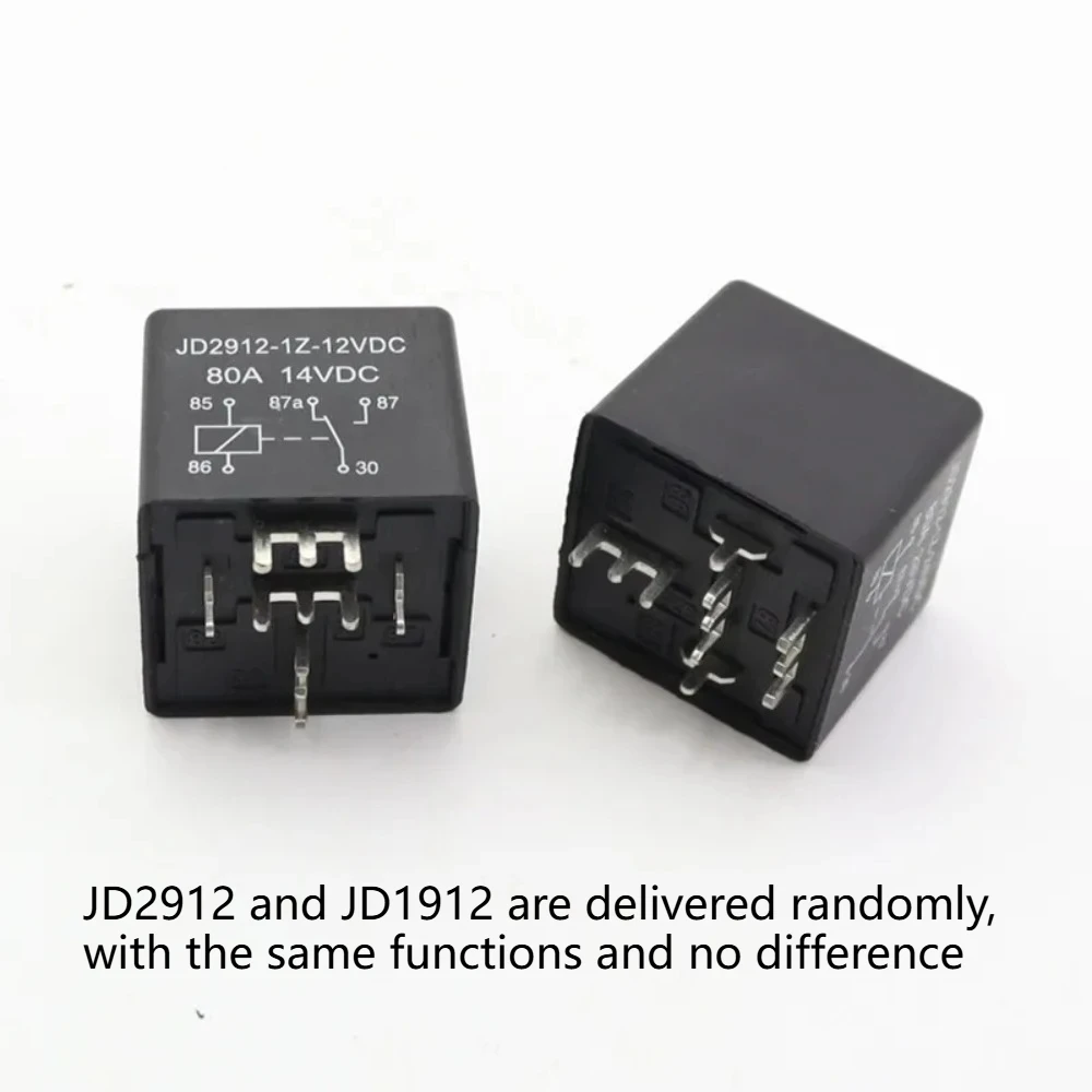 10 قطعة التتابع JD2912-1Z-12VDC JD2912-1Z JD1912-1Z JD1912-1Z-12VDC DC12V 24V 80A لحام 4 دبوس 5 دبوس