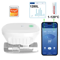 Tuya-válvula de agua inteligente con WiFi, medidor de agua, caudalímetro de agua, consumo, pantalla de temperatura, temporizador, Control de vida inteligente, automatización del hogar
