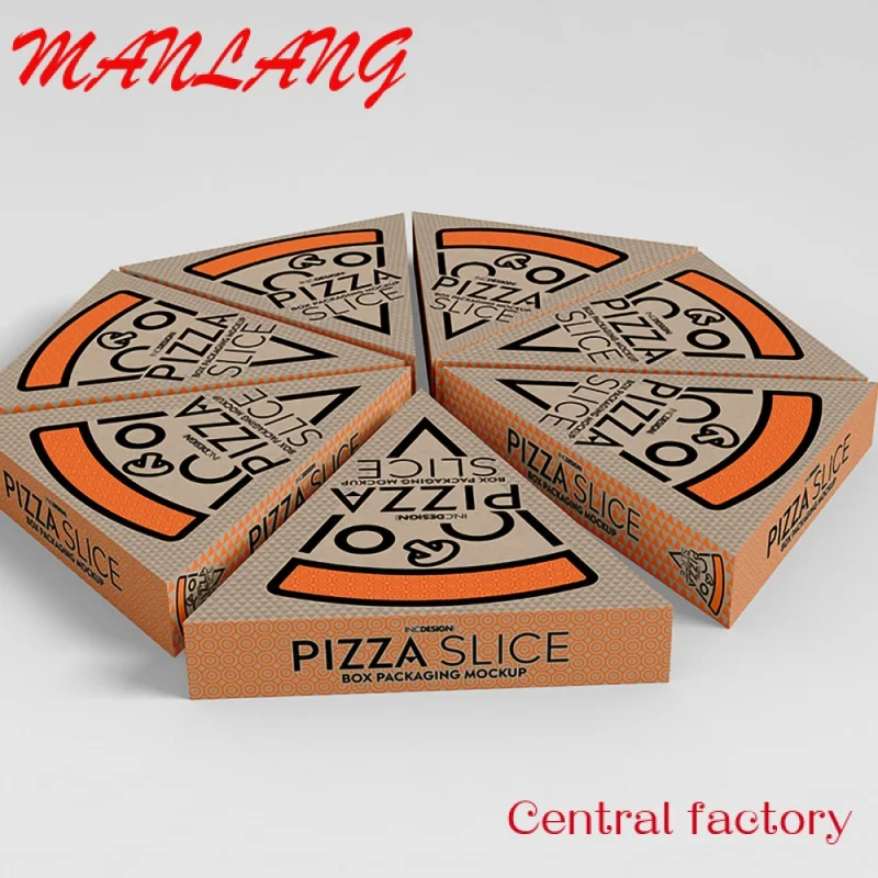 Custom  Paper Pizza Packing Boxes Custom Biodegradable Disposable Food Container Printing Pizza Slice Box