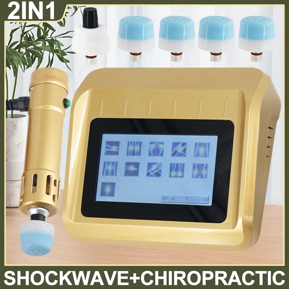 

New 250MJ Shockwave Therapy Machine ED Treatment Tennis Elbow Pain Relief Physiotherapy 2 in 1 Shock Wave Chiropractic Massager