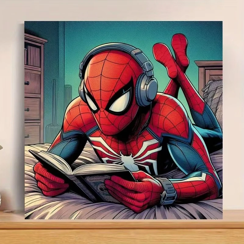 

Novelty Spiderman Read Marvel 1024 PCS Jigsaw Puzzles Challenging Family Activity Games for Gameroom Bedroom Home Decor Gift