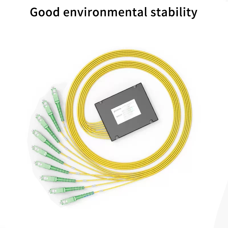 SC UPC 1x8 Cassetter Splitter Fiber Coupler Splitter Box Singlemode Optical ABS Splitter SC/ APC 1:8 Fiber Pigtail Free Shipping