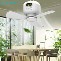 Multi-function Ceiling Fan with Remote Control and Night Light USB 8000mAh Rechargeable Quiet Camping Fan 3 Speeds Wind for Home