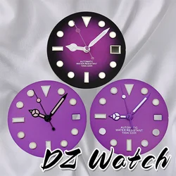 DZ new watch accessoriesnic stainless steel dial 29mm Gradient purple/purple Green Luminous dial suitable for NH35 movement