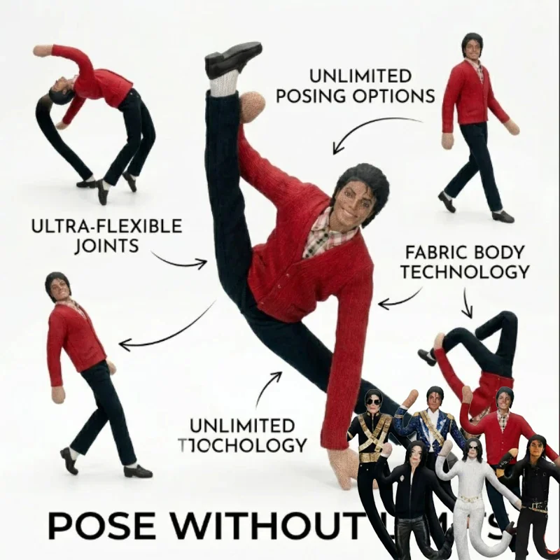 Pop King Michael Jackson Stuffed Doll Flexibly Movable Joints Handwoven Plush Abstract Collectible Party Room Decor for Fan Gift view 5