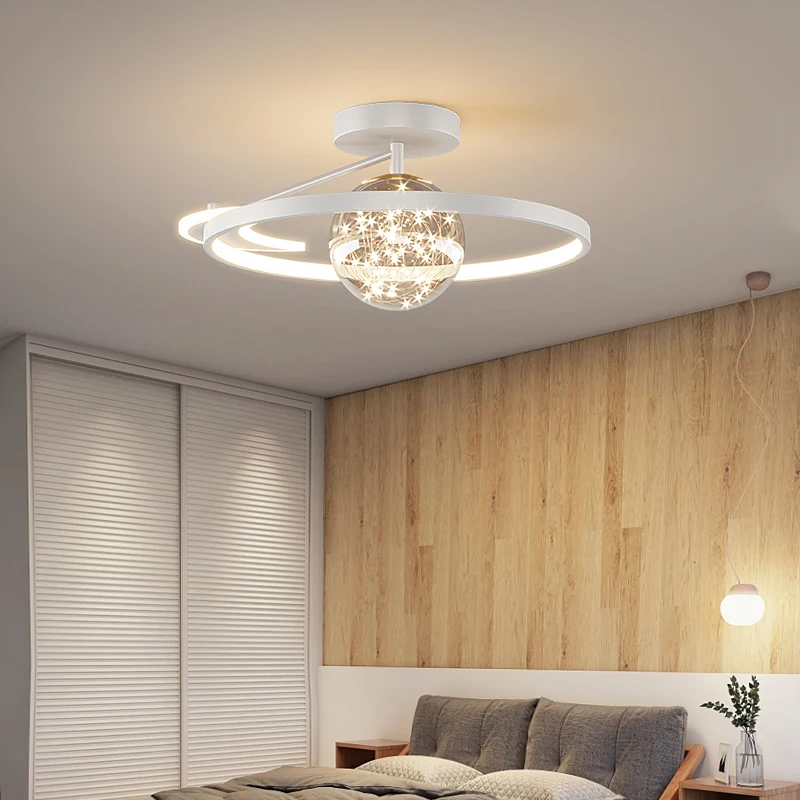 Bedroom Light Simple Modern Led Ceiling Lamp Home Master Bedroom Light 2023 New Nordic Luxury Star Sky Kid's Room Chandeliers