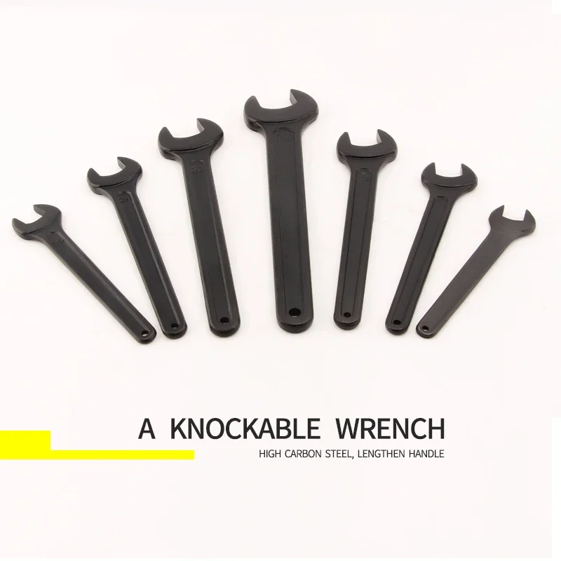 Heavy Duty Black Spanner - Single Open End Wrench for Hardware Tools, Sizes: 55mm, 60mm, 65mm, 70mm, 75mm