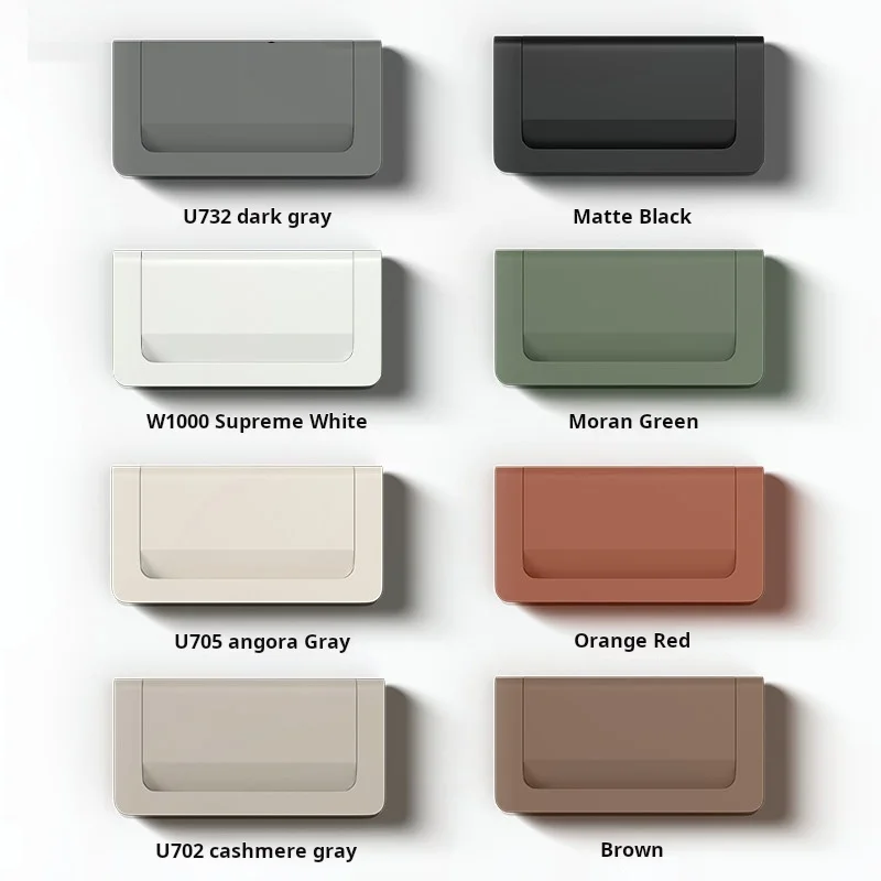 U702 Cashmere Grey Non Perforated Drawer Invisible Handle Ultra Thin Flat Tatami Folding Cabinet Interior Hidden Handle White 6