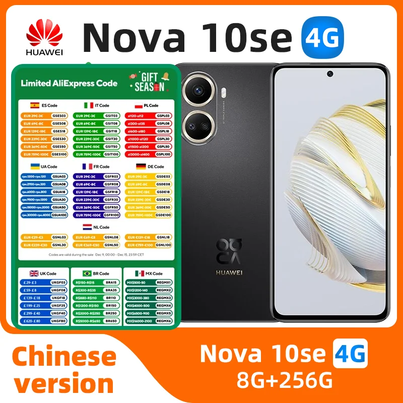 HUAWEI nova 10 SE ponsel pintar 4g 6.67 inci SuperCharge 66W 4500mAh ponsel kamera 108MP CPU Qualcomm 680 headphone bekas asli