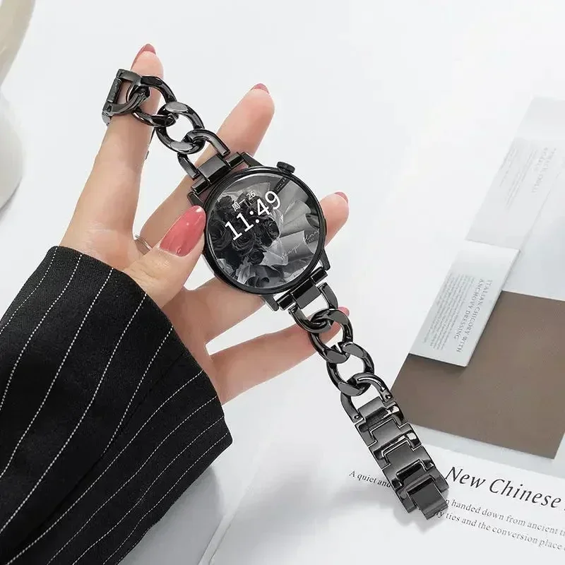 20mm 22mm Metal Chain Bracelet For Samsung Galaxy Watch 7 6 5 4 3 40 44mm Classic 42/46mm 43/47mm For Huawei GT3 GT4 Amazfit GTS image 5