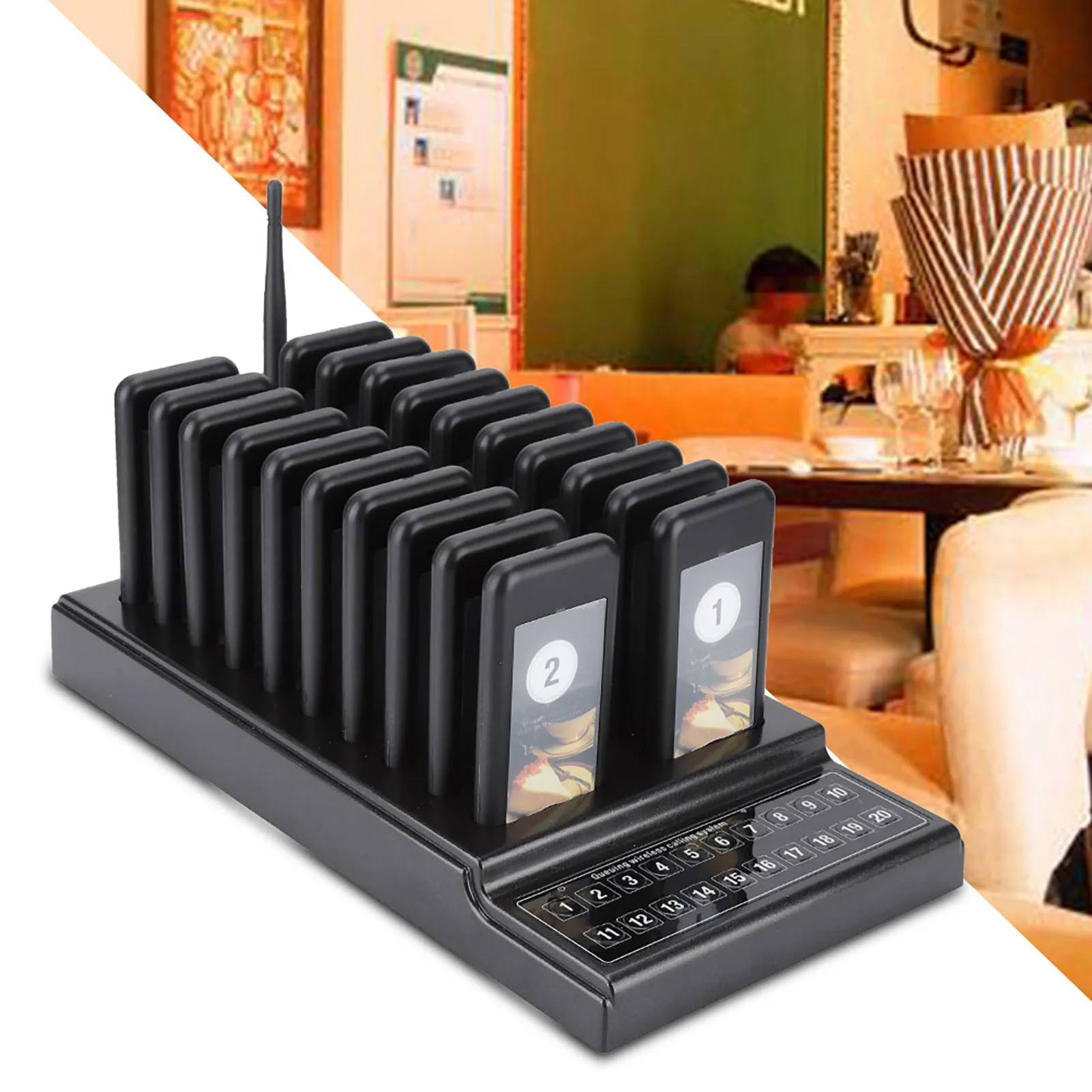 

20 Channels Restaurant Pager Waiter Calling System Wireless Paging Queue System Guest Paging System Pager System for Restaurant