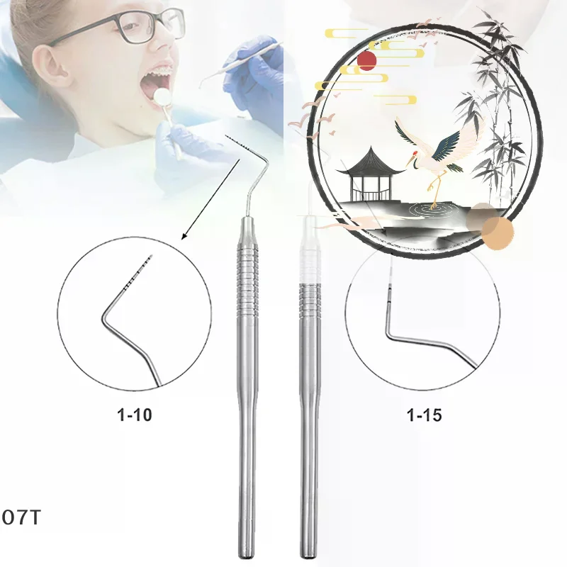 Dental Stainless Steel Periodontal Probe With Scaler 1-10 1-15  Probe Instrument Tool Teeth Clean Hygiene Tools