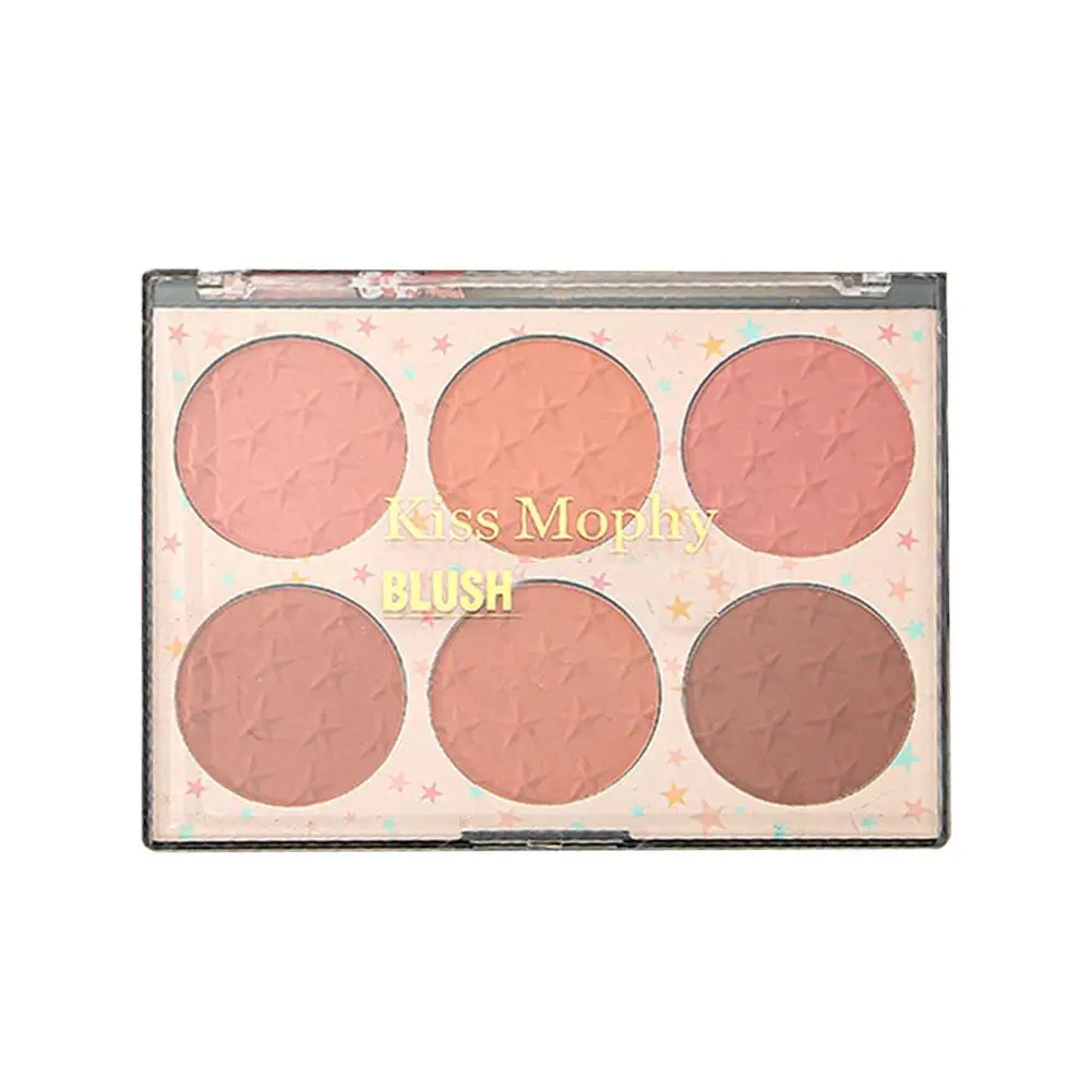 6 Colors Blush Palette - Long-Lasting Pigment, Highlight Bronzer Blush Blush Face Stick Powder, & Palette Makeup U8M0