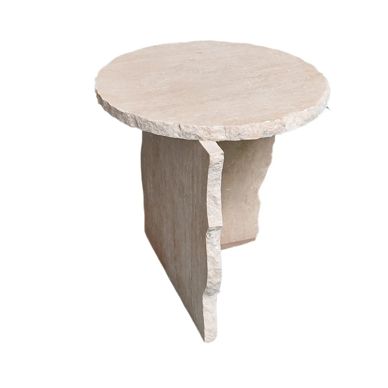 Scandinavian style modern design luxury limestone coffee table countertop base retractable convertible living room furniture