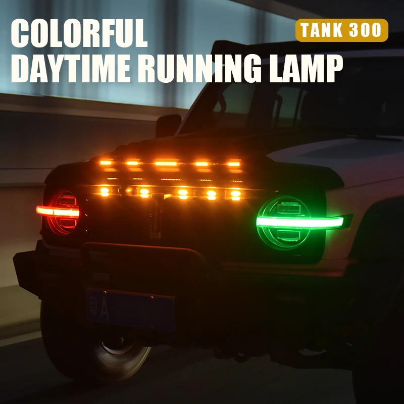 

Tank 300 colorful daytime running lights color atmosphere lights LED colorful headlights modified accessories