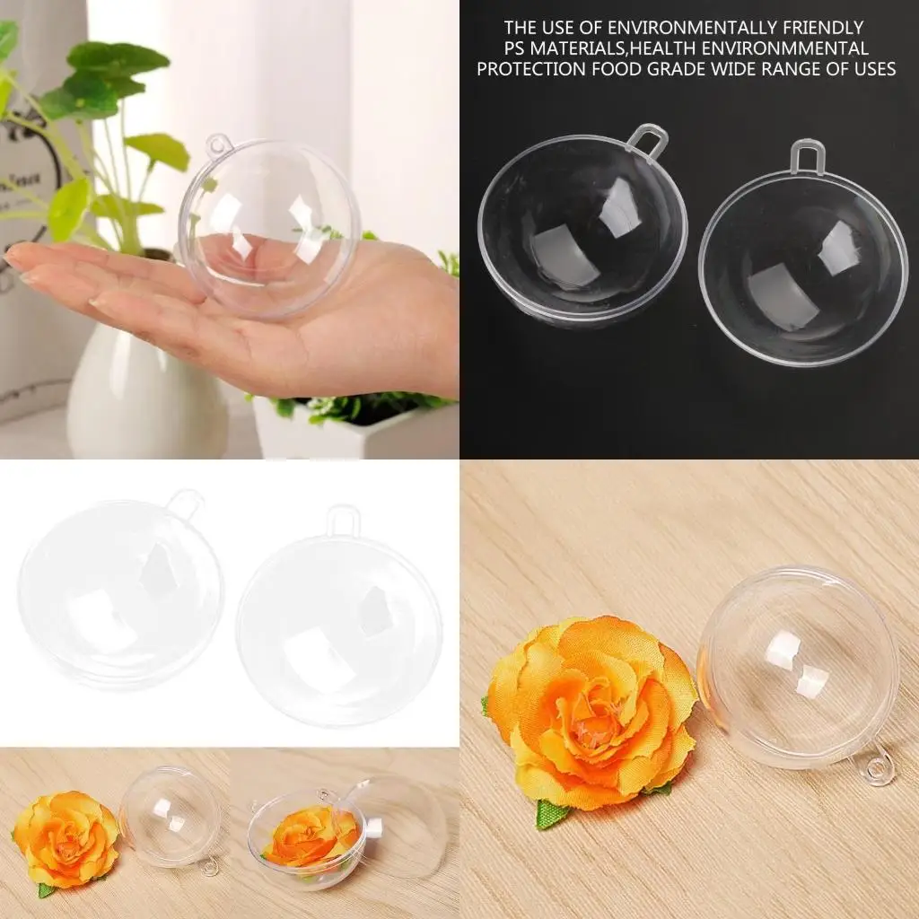 G92C Exquisite Clear Bauble Hanging Hollow Drop Ball Wedding Party Ornaments Dia 12cm