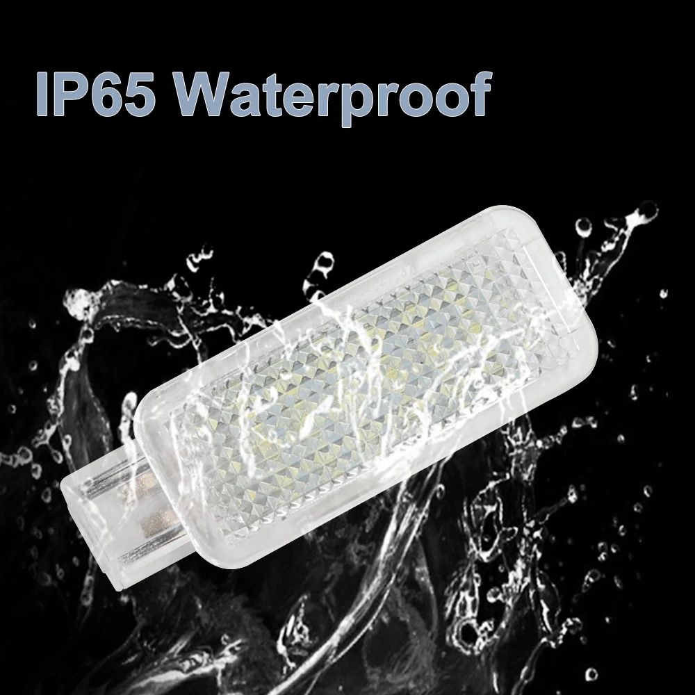 ضوء LED أبيض مقاوم للماء داخل السيارة ، باب المجامل ، ، Footwell ، صندوق القفاز ، مصباح ، 8000 K ، أودي A3 ، 8P ، A4 ، B6 ، A6 ، C6 ، 2 من صندوق السيارة