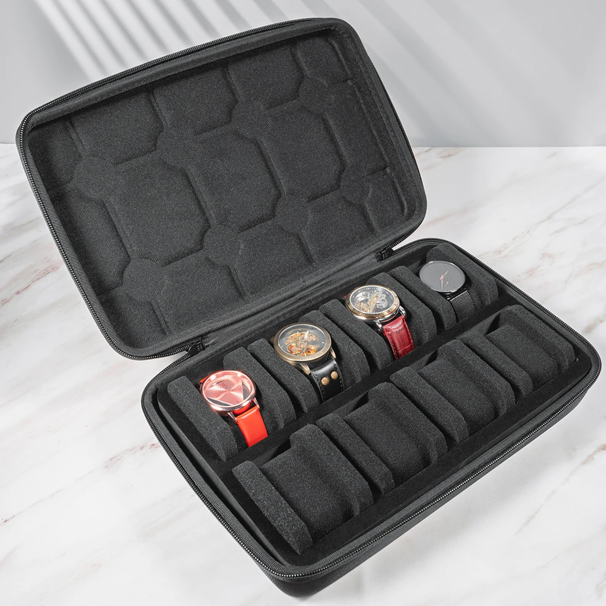 Watch Storage Box Organizer For Men Women Watch Travel Case Portable Storage Watch Display Holder for Wristwatches Smart Watches image 3