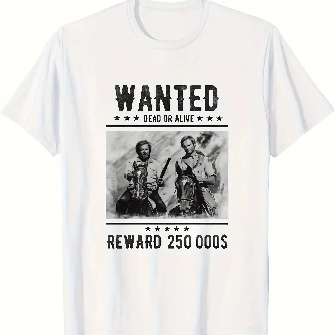 تي شيرت Bud Spencer للرجال من Western Wanted برسوم جرافيك من القطن بتصميم كلاسيكي من كلينت Eastwood Budd Spencer مقاس عادي