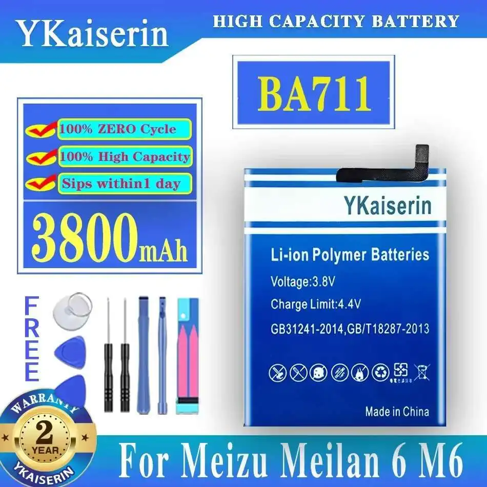 

YKaiserin Portable Battery BA711 3800mAh For Meizu M6 Mini Bateria