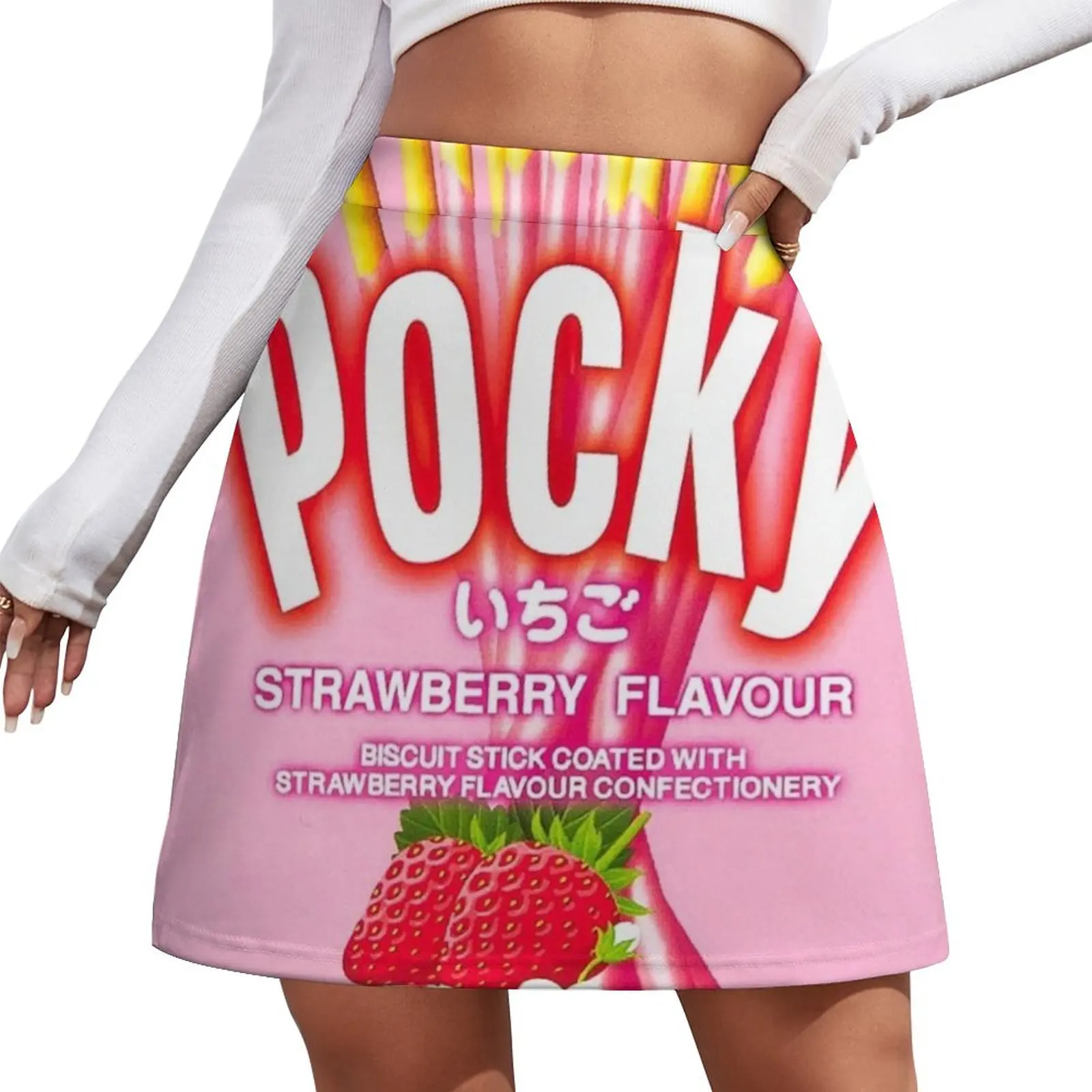 

POCKY Strawberry Flavour Mini Skirt night club women skirt set Dresses fairy grunge