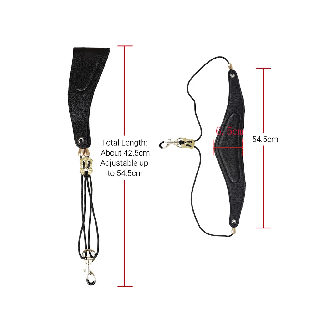 Saxophon-Schultergurt aus PU-Leder, weicher Umhängegurt, gepolstert, für Saxophon, Saxophon, PU-Gurt, Saxophon-Lanyard, Saxophon-Schultergurt