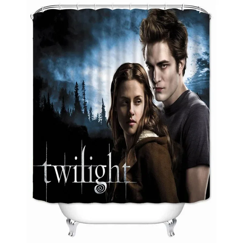 Musife Özel TWILIGHT SAGA Duş Perdesi Karikatür Su Geçirmez Polyester Kumaş Banyo Kanca Ile DIY Ev Dekor