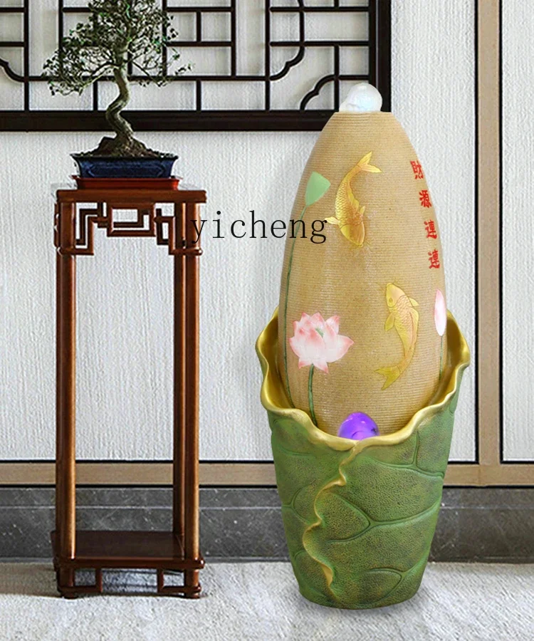 v9.4-Creative Artificial Mountain and Fountain Crystal Good Fortune Ball Decoration Living Room Interior Lucky Egg Decoration
