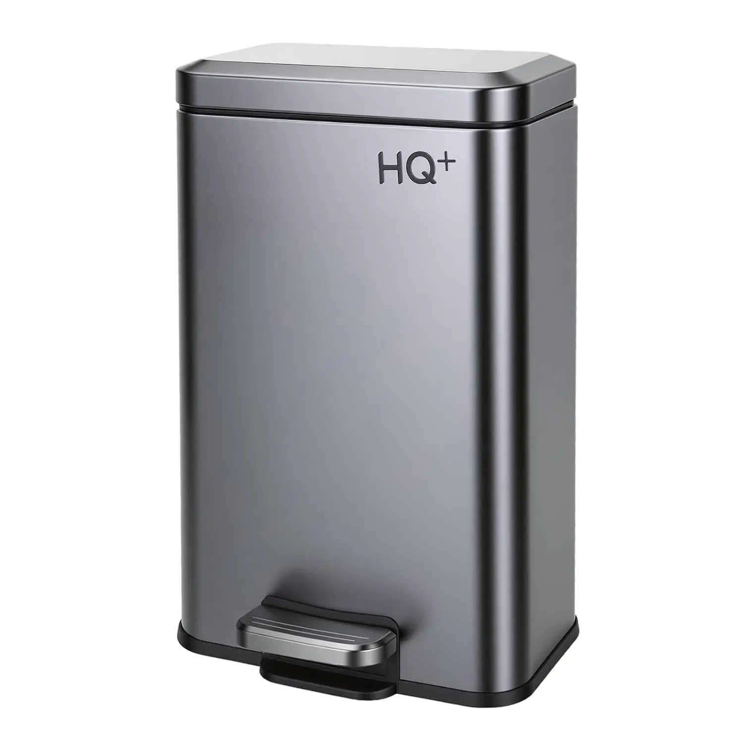 

Мусорное ведро для ванной комнаты с крышкой и плавным закрыванием, маленькое мусорное ведро с педалью, 2,4 галлона, из вольфрамовой стали