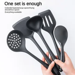 1/5psc kitchen Silicone5Non-Stick pan high temperature resistance spatula set spatula meal Spoon soup spoon set