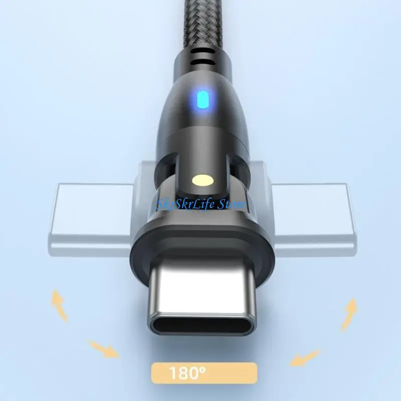 

E65E USB C Charging Cable with 180 Degree Connectors for Gaming Consoles Headphones