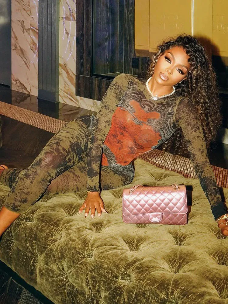 Mono ajustado ajustado con tirantes y tirantes elásticos para mujer con cuello redondo sexi de manga larga ropa de calle ceñida con cremallera de otoño