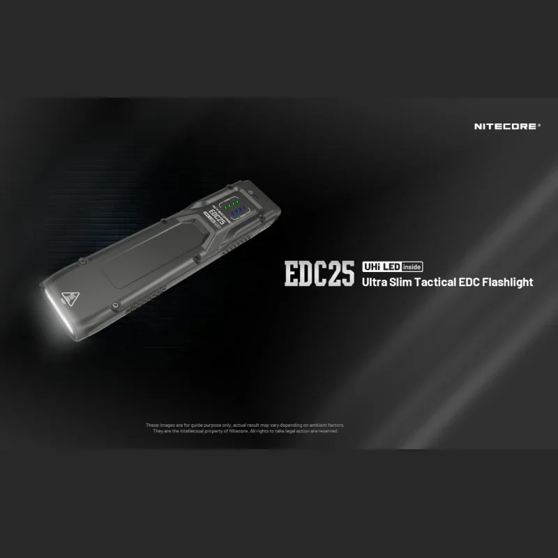 NITECORE EDC25 Utilizes 2 x UHi 20 LEDs 3000Lumens Protable EDC Flashlight Built-in Battery,Type-C Rechargeable Light