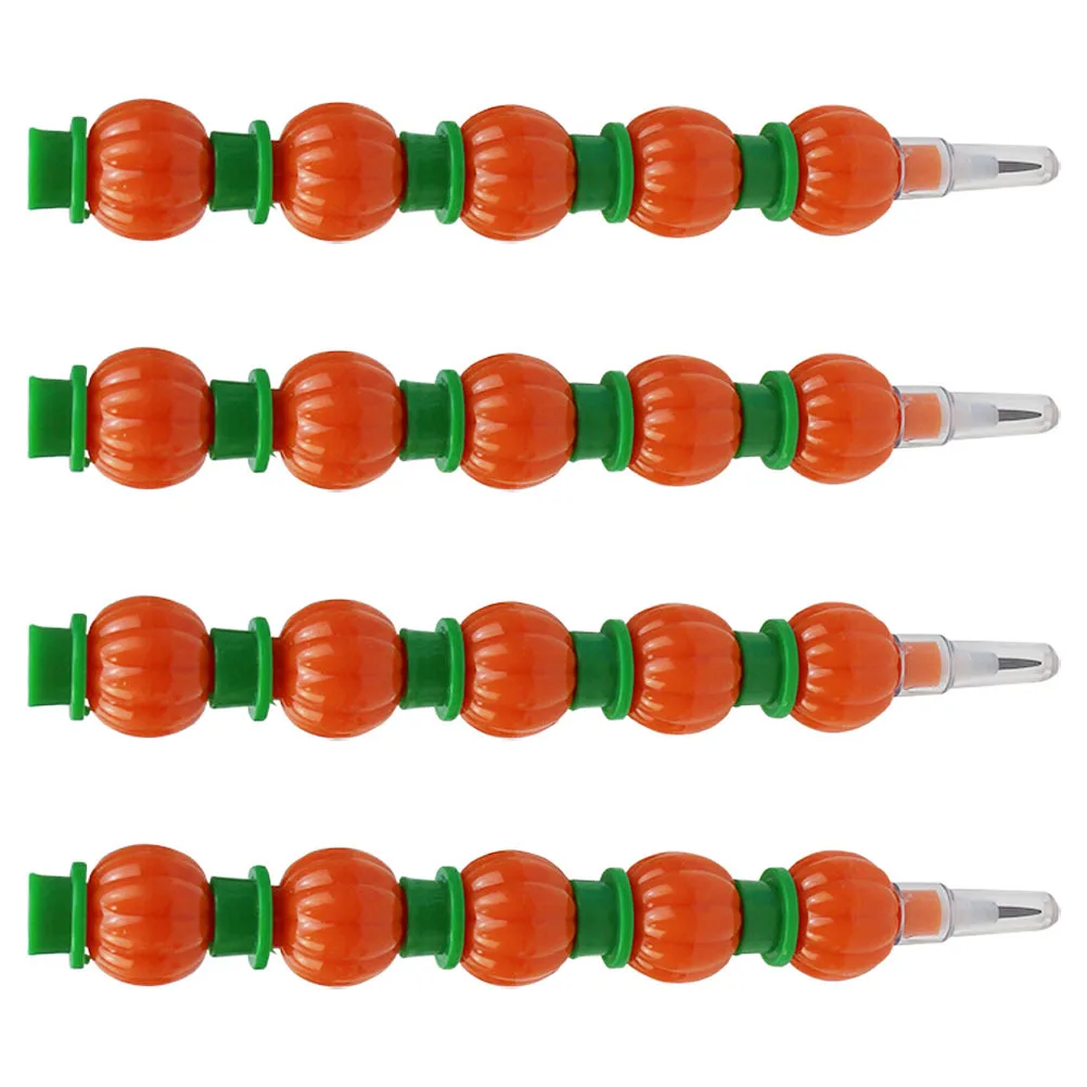 

4Pcs Halloween Pumpkin Stackable Pencils Cartoon Design No Sharpen Classroom Writing Drawing Party Favor Pencils for