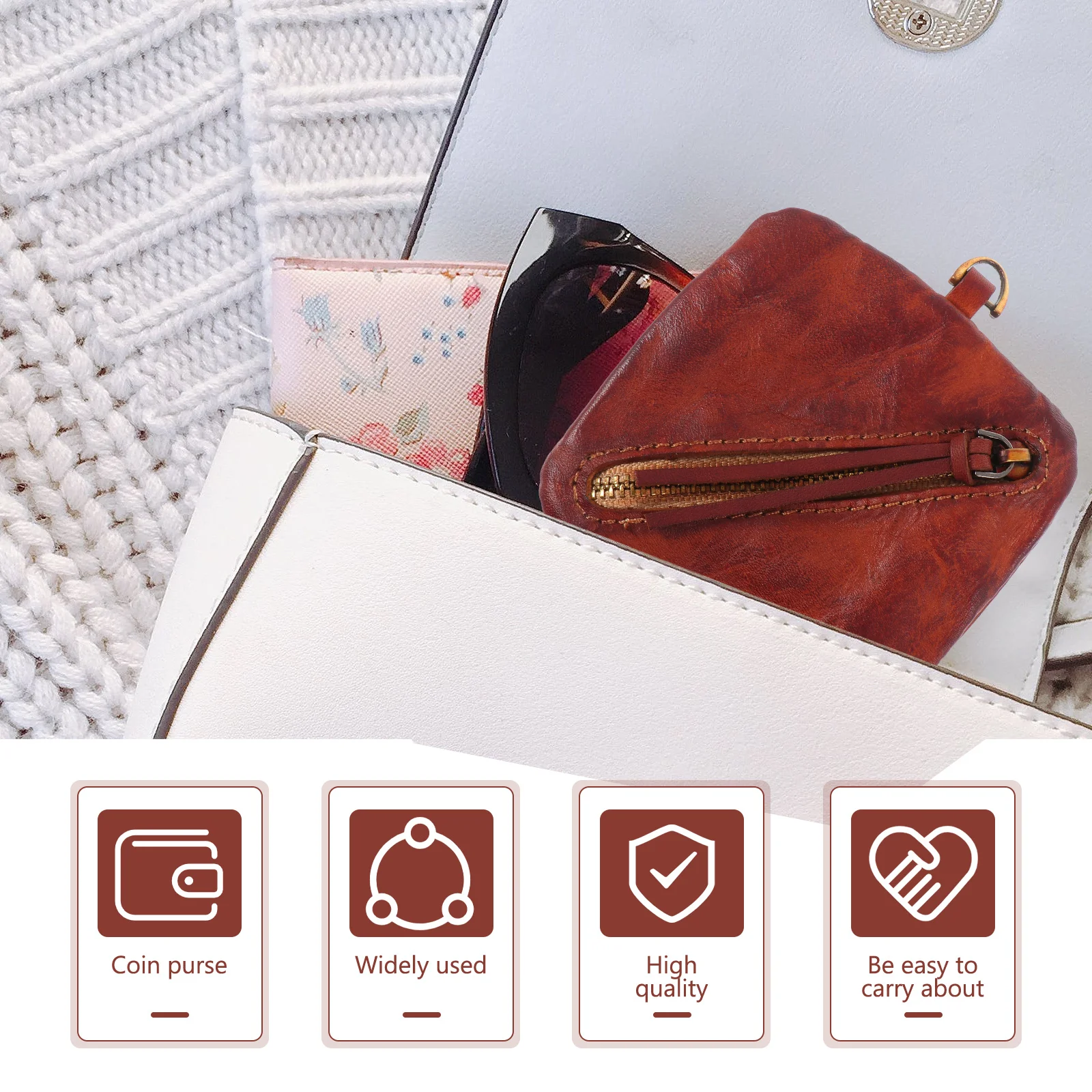 محفظة صغيرة أنيقة للعملات المعدنية، محفظة قصيرة مدمجة للرجال والنساء، حامل بطاقة الائتمان متعدد الوظائف، حقيبة تخزين المال #2