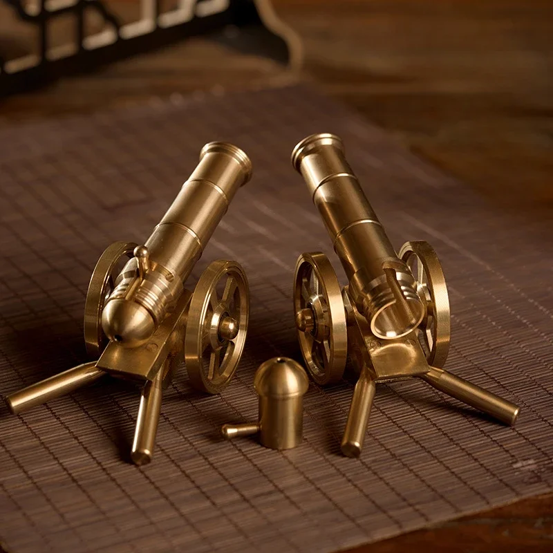 نموذج مدفع من النحاس النقي، مدفع إيطالي صغير، ديكور منزلي، مكتب سطح المكتب، هدايا إبداعية #1